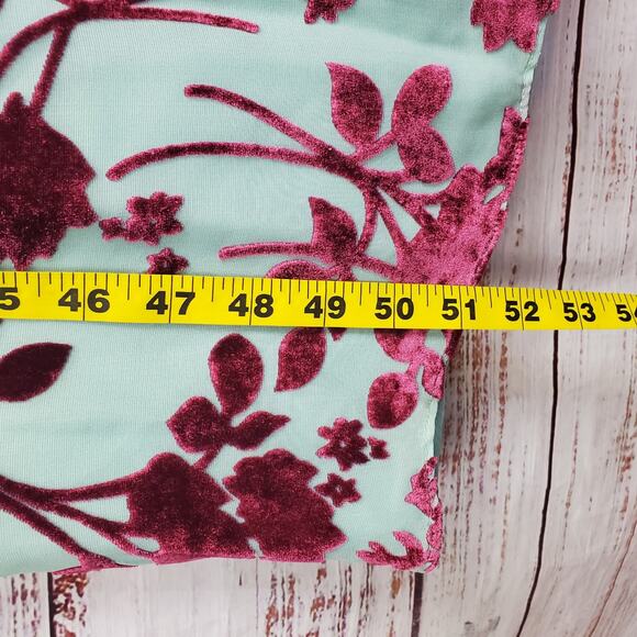 Yigal Azrouel Y2K Silk Blend Slip Dress 6 Elegant Teal w/ Plum Velvet Floral NWT - Picture 16 of 16